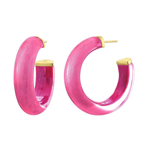 medium Illusion hoops in dahlia pink