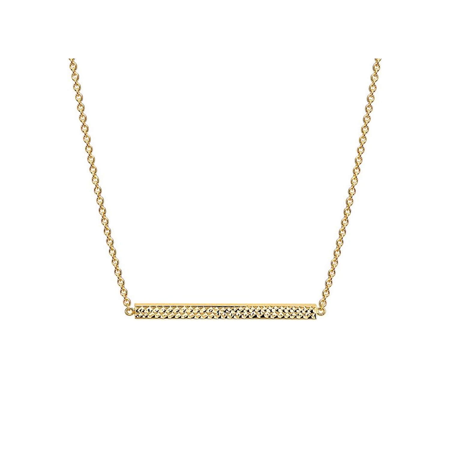 Diamond Cut Bar Necklace