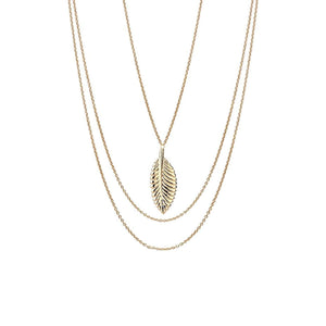 gold leaf layered necklace