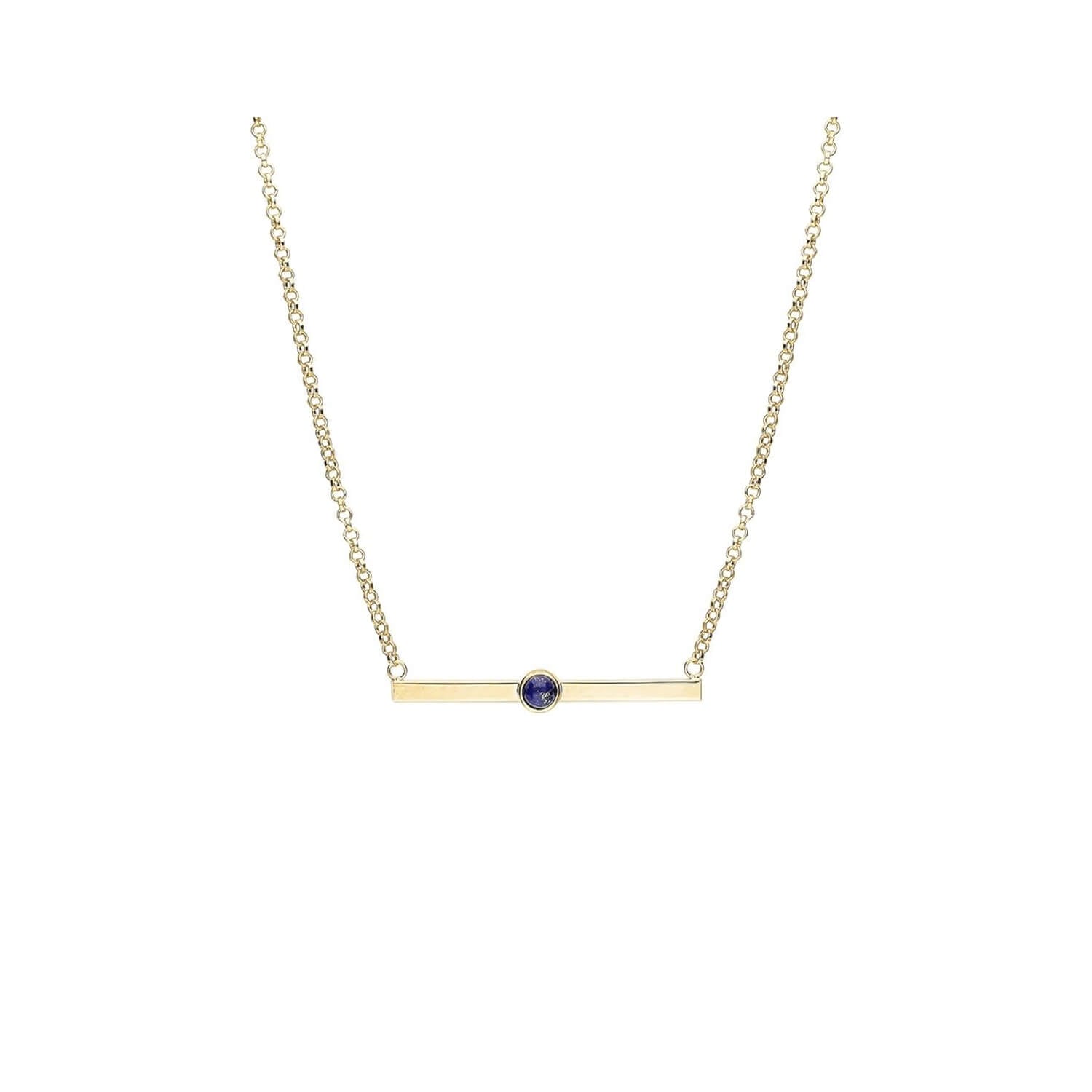 Lapis Bar Necklace