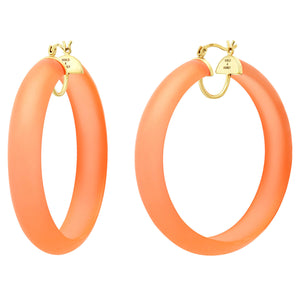 ORANGE FROSTED HOOP EARRINGS