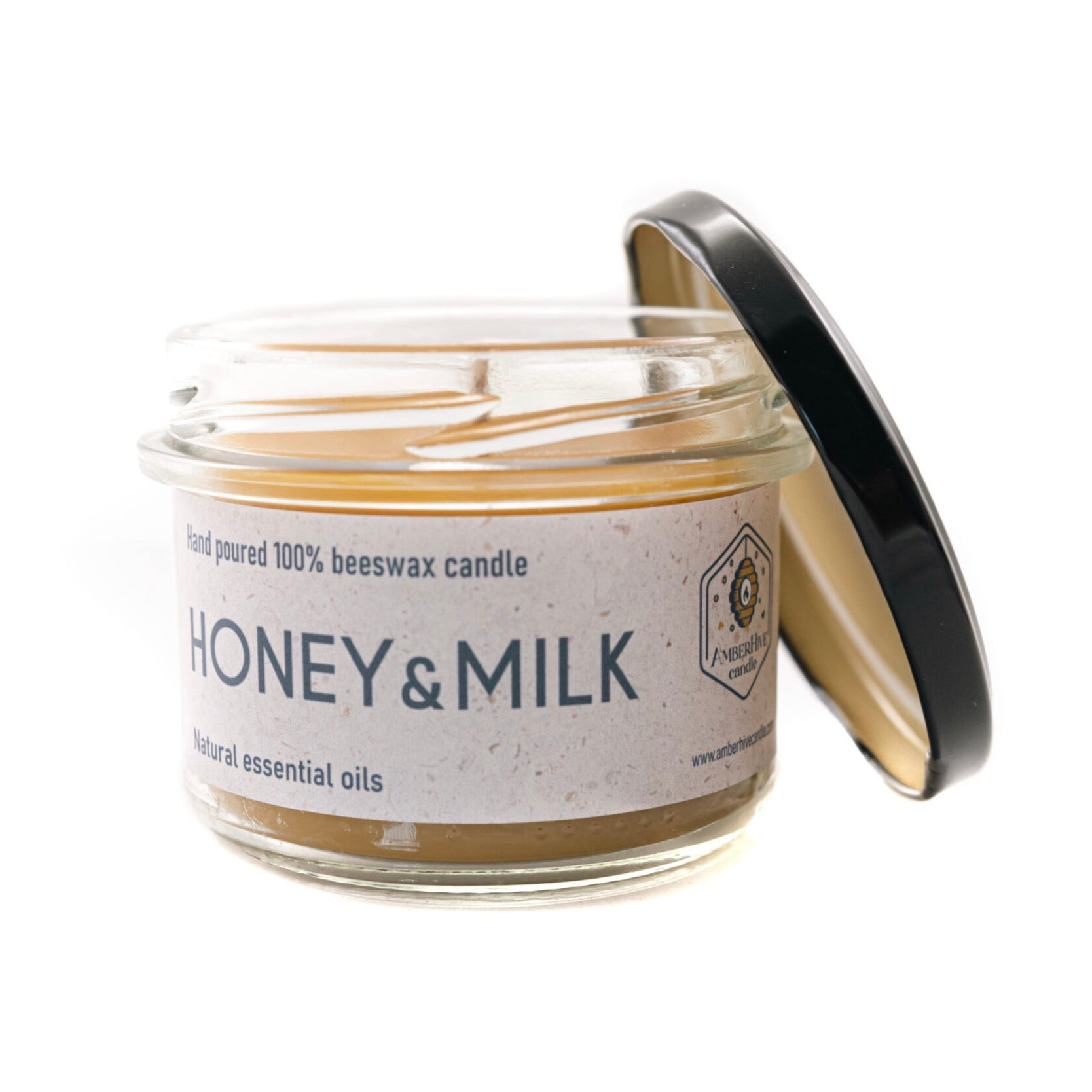 Honey and milk organic beeswax candle