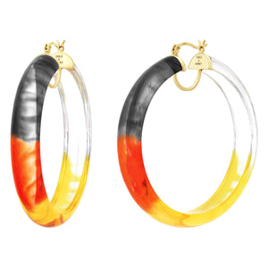 Earth Tie dye hoop earrings