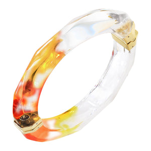 Red and Yellow tie dye hinge bangle