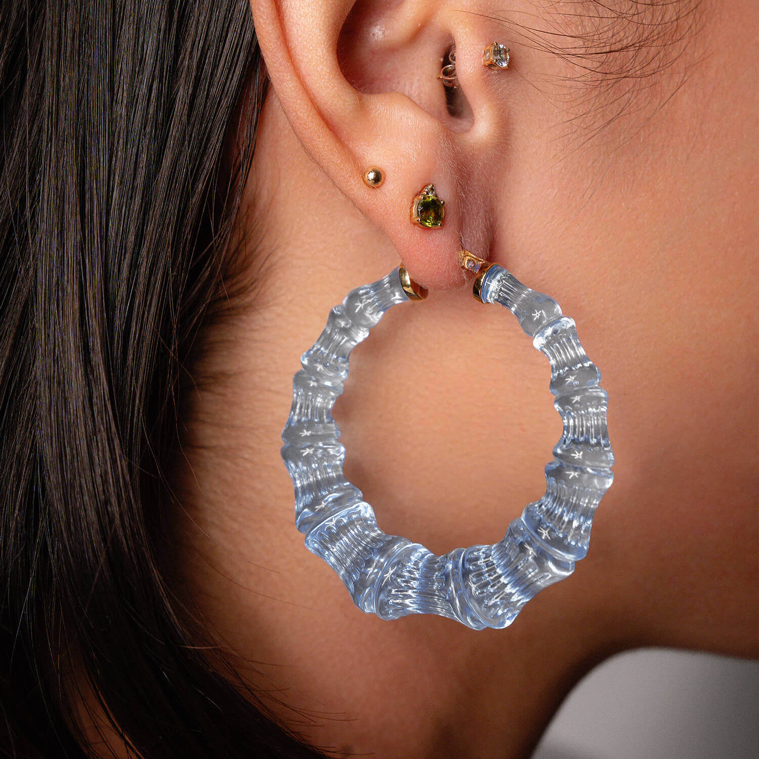 BABY BLUES BAMBOO HOOPS