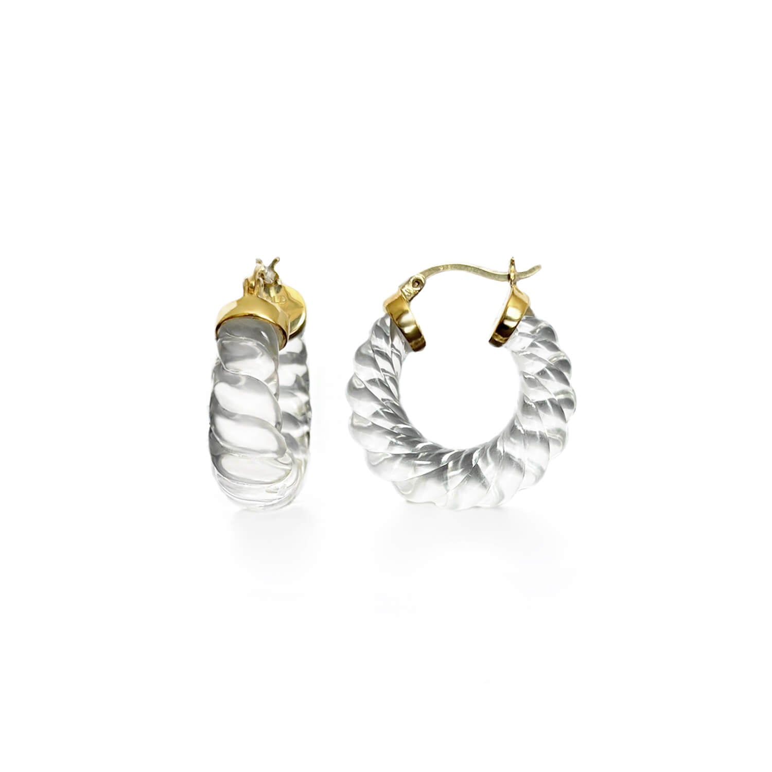 clear chunky cable rope hoop earrings