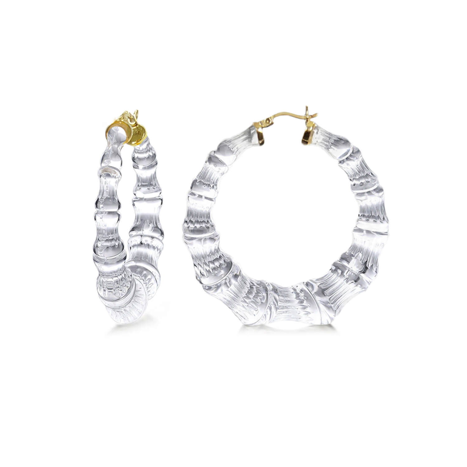 clear bamboo hoop earrings