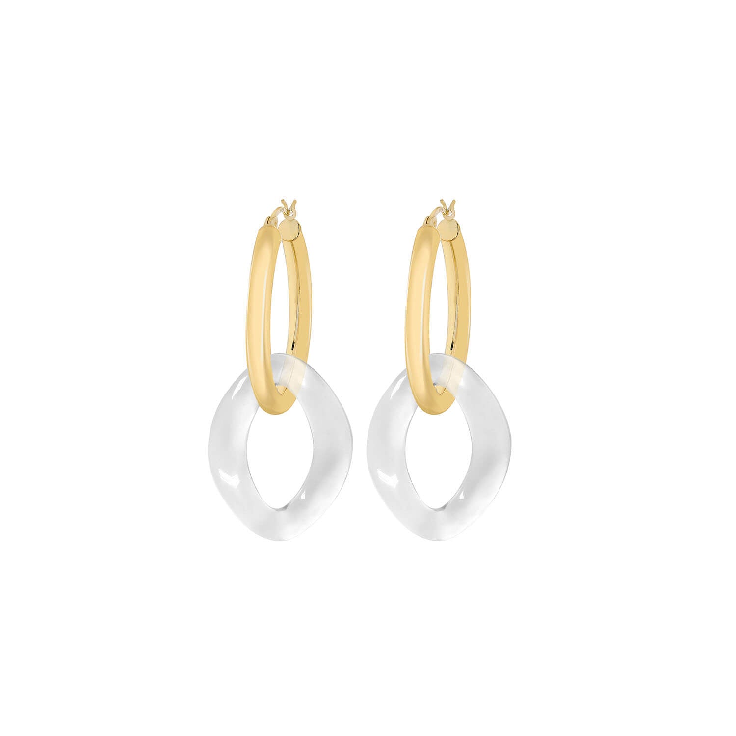 clear lucite curb link earrings