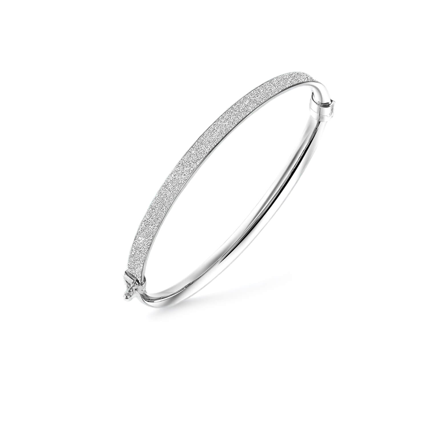 silver glitter stacking bangle bracelet