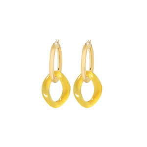 honey gold  lucite curb link earrings