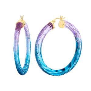 purple and blue ombre hoop earrings