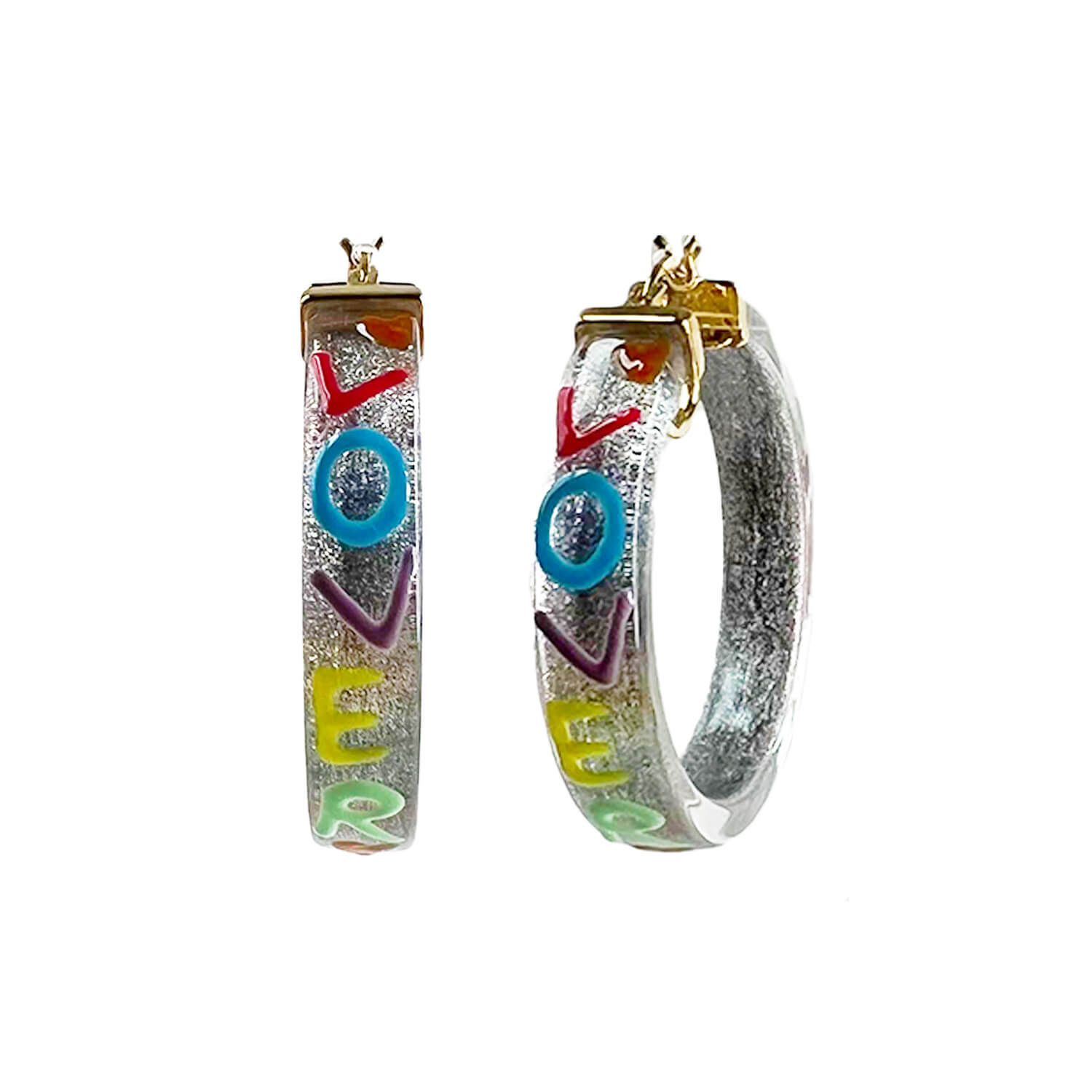 lover friendship bracelet hoop earrings