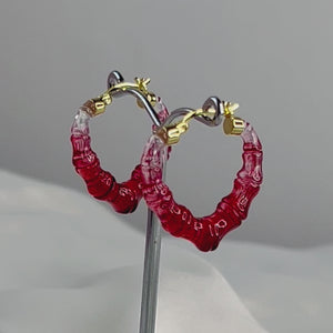 Mini Heart Bamboo Hoop Earrings