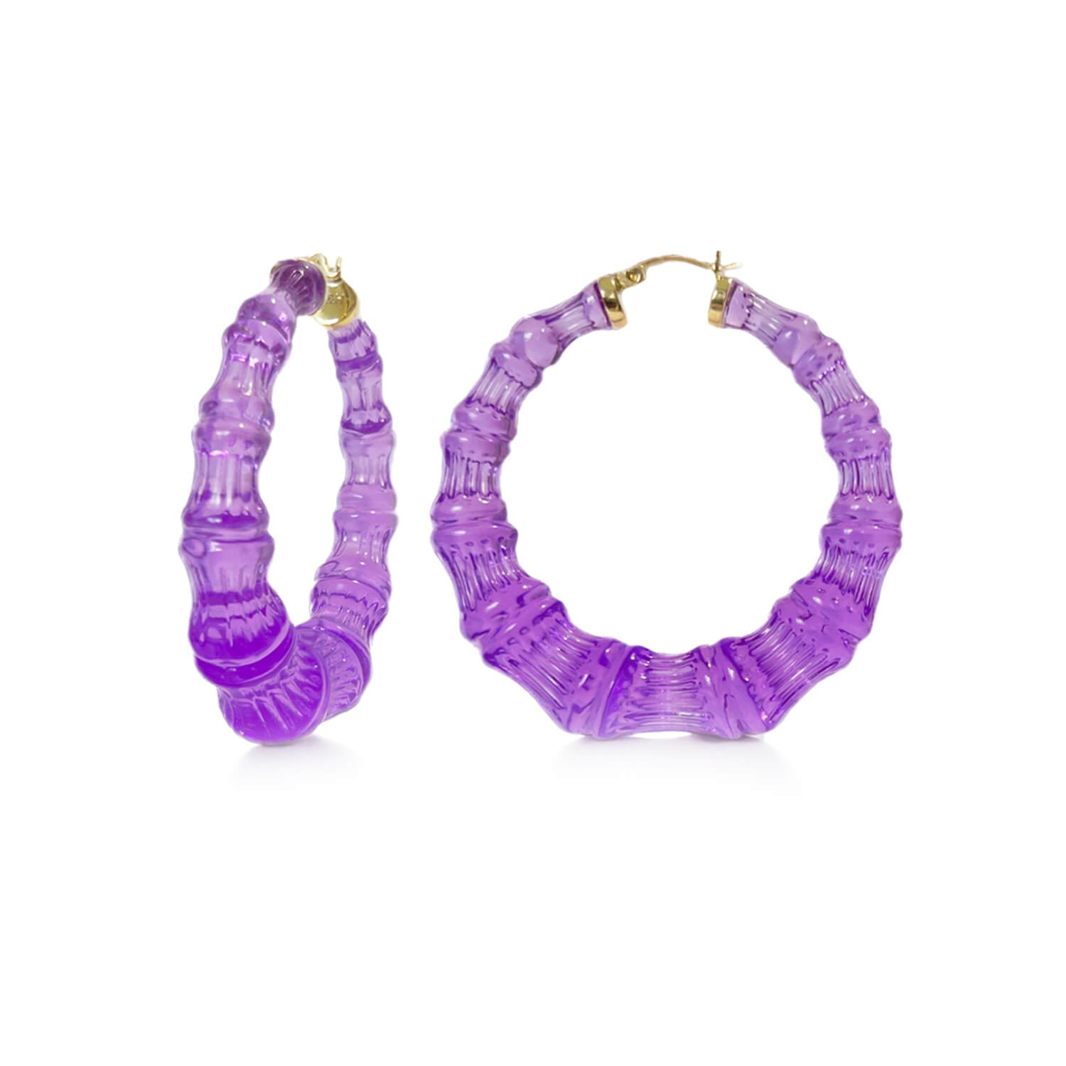 purple grape bamboo hoop earrings