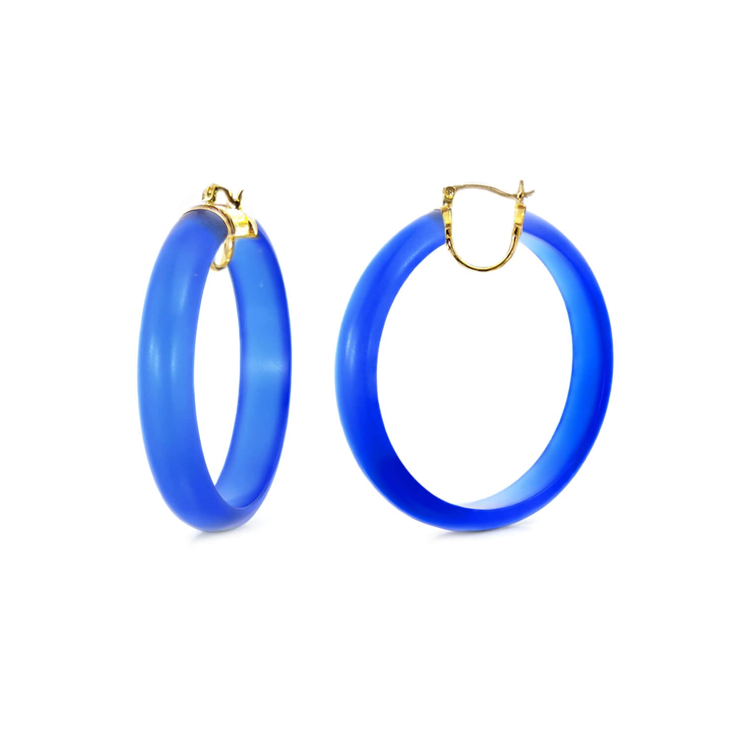 royal blue colorful big hoop earrings