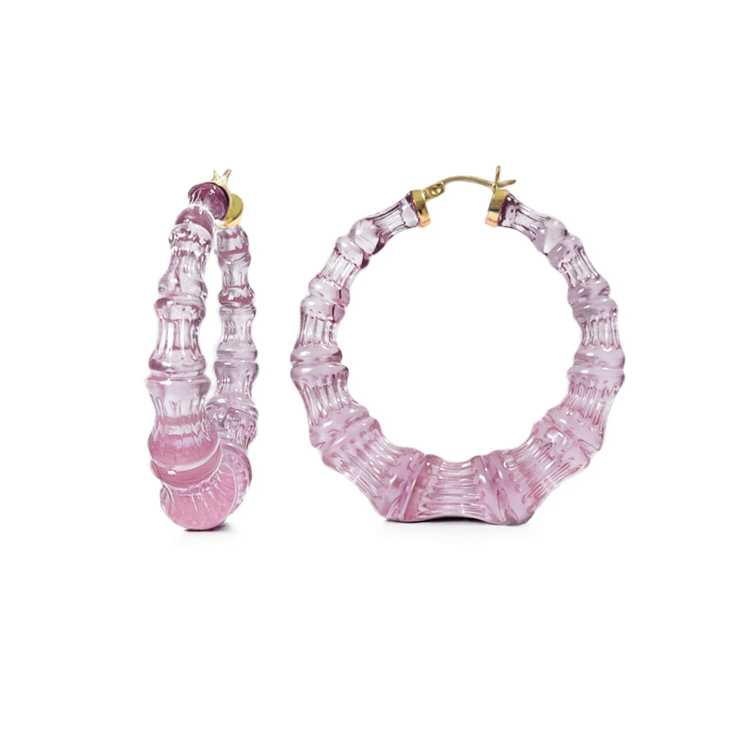 winter rose bamboo hoop earrings