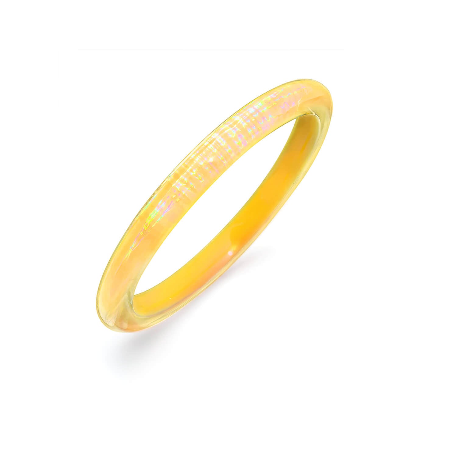 yellow iridescent slip on bangle 