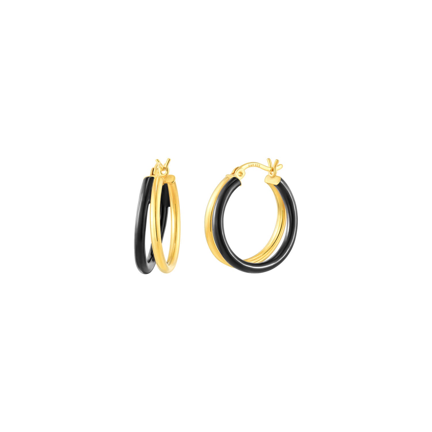 BLACK DOUBLE ENAMEL HOOPS