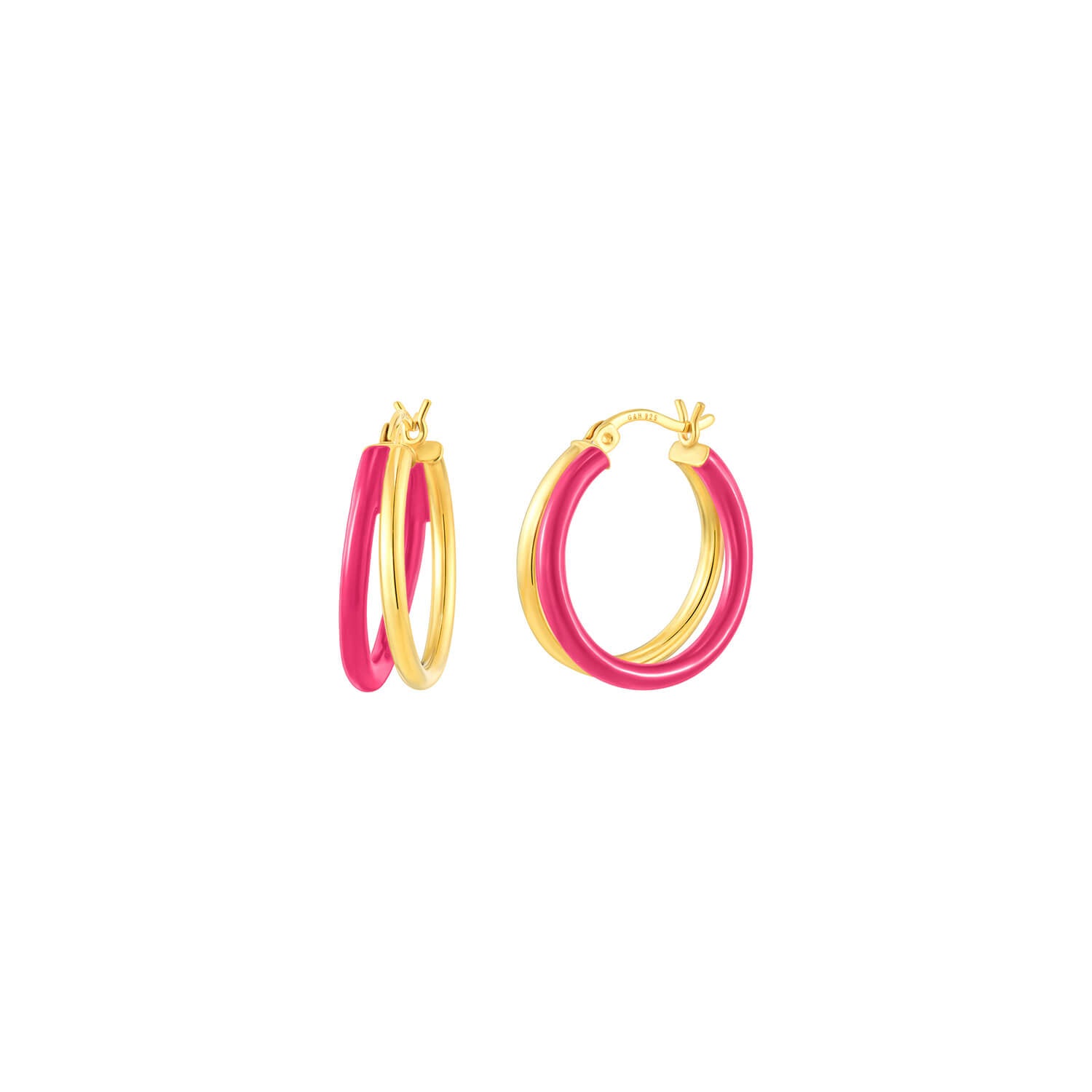 PINK DOUBLE ENAMEL HOOPS