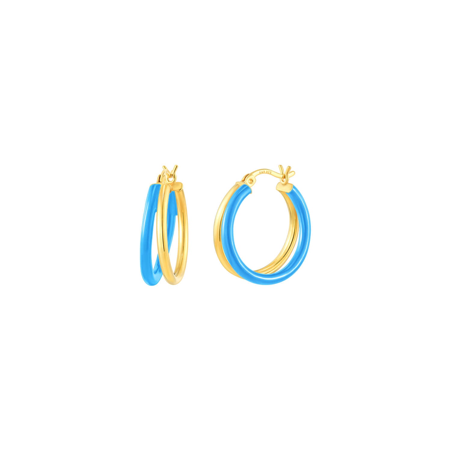 BLUE DOUBLE ENAMEL HOOPS