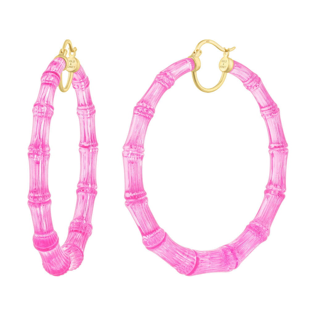 24K Gold Heart Bamboo Earrings For Sale at 1stDibs  bamboo heart earrings