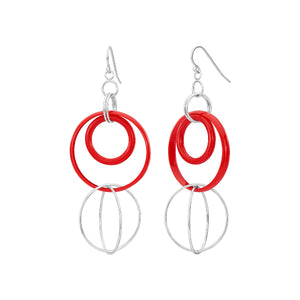 Lucite and Silver Axis Drop Earrings