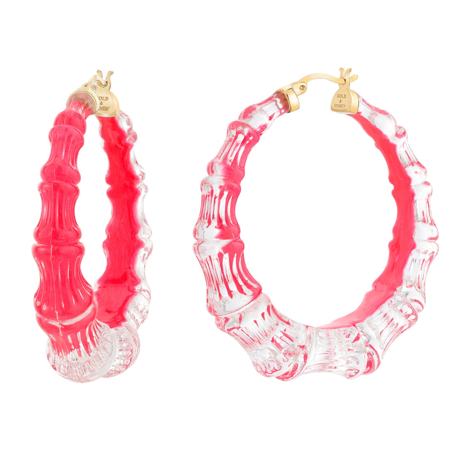 Pink on sale bamboo earrings