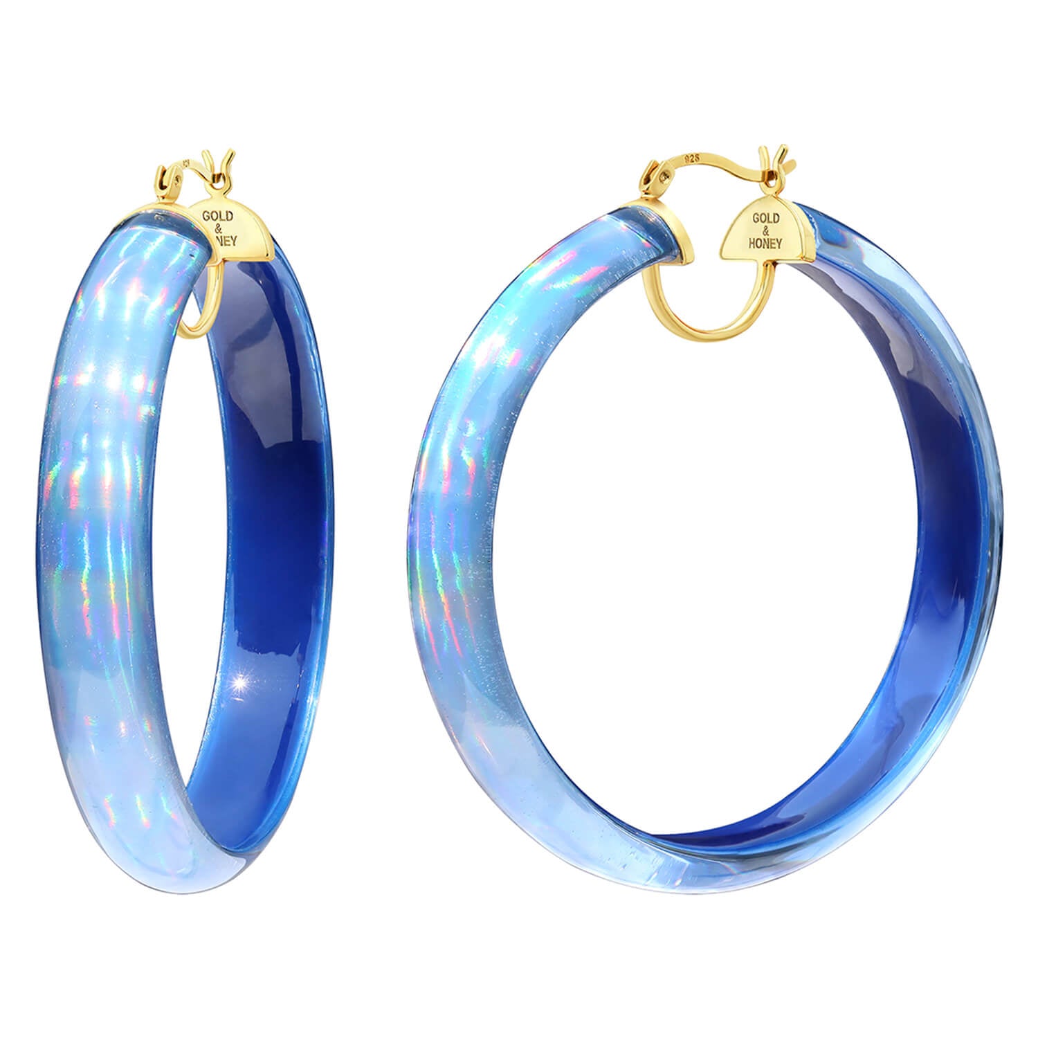 Rave Lucite Hoops in Blue