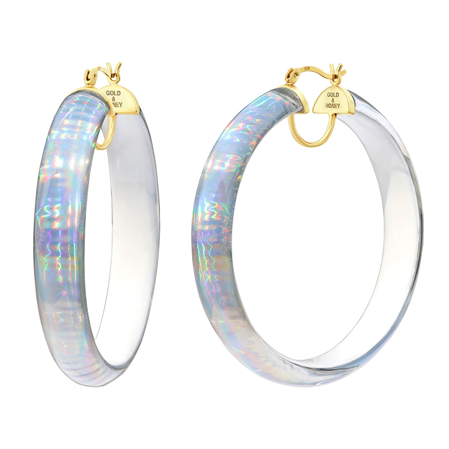 Rave Lucite Hoops in White